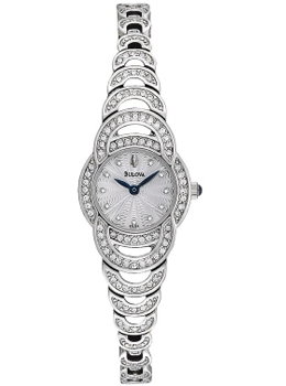 Bulova Dress Crystal Ladies Stainless Steel Watch